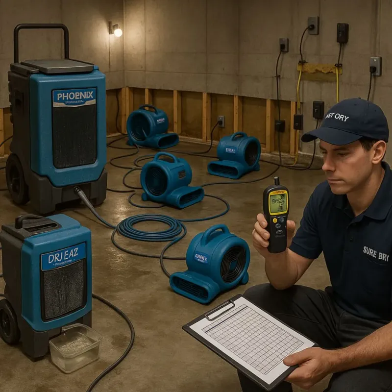 Structural Drying and Dehumidification process in Culloden, WV